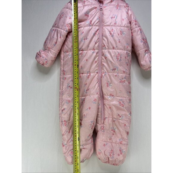 Joe Fresh Snow Suit Baby Toddler Size 18-24 Months Girls Pink One Piece Hooded - Picture 3 of 11